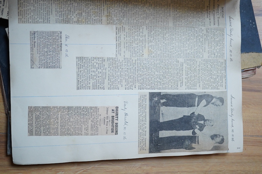 Sir Harry Preston (1860-1936) - two albums of newspaper cuttings recording events in the life of Sir Harry, during the years 1926-1934, including his charity boxing tourneys, raising funds for the Sussex County Hospital,